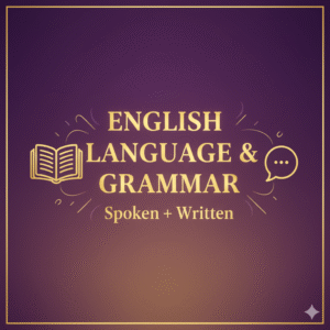 English Language & Grammar course by Madiha Online Teaching improving fluency, grammar, and writing.