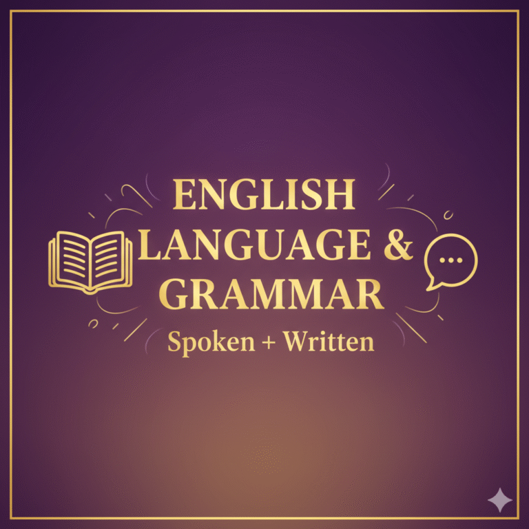English Language & Grammar (Spoken + Written)