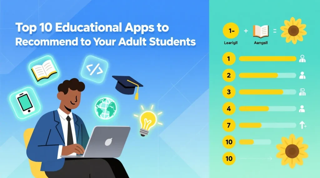 Top 10 Educational Apps to Recommend to Your Adult Students
