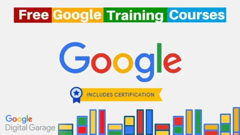 Stylized graphic promoting free Google courses to improve skills in 2026.